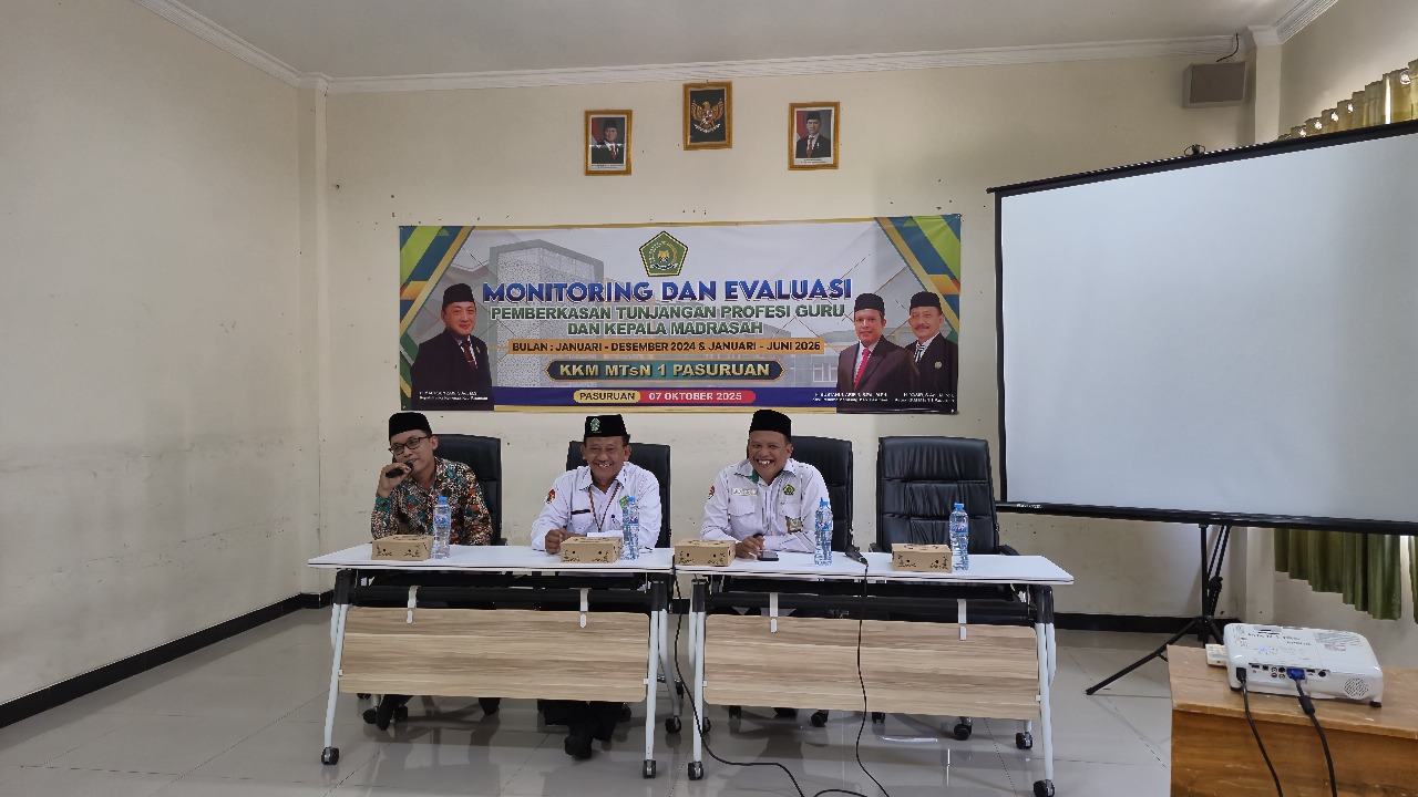 Monev Pemberkasan TPG 2025 KKM MTsN 1 Pasuruan, Kasie Pendma Tekankan Pencairan TPG Sesuai Regulasi